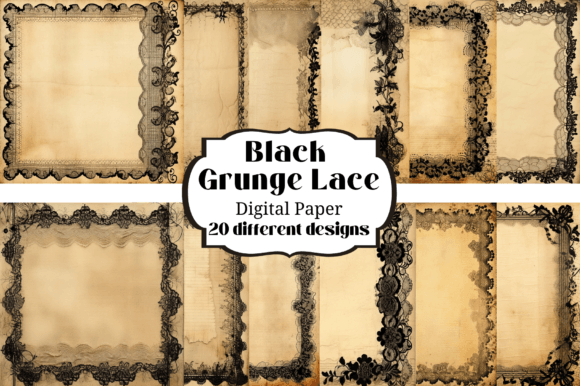 Download Grunge Black Lace Digital Journal Paper - Journal paper Collection