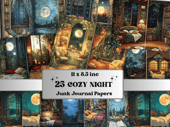 Download Cozy Night Corner Junk Journal Paper - Journal paper Collection