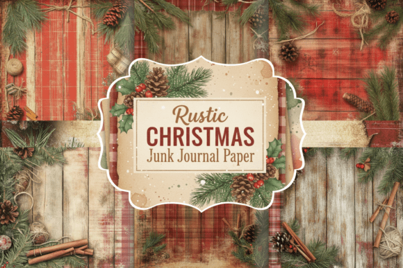 Download Rustic Christmas Junk Journal Paper - Journal paper Collection