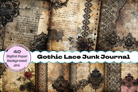 Download Gothic Lace Junk Journal Paper - Journal paper Collection