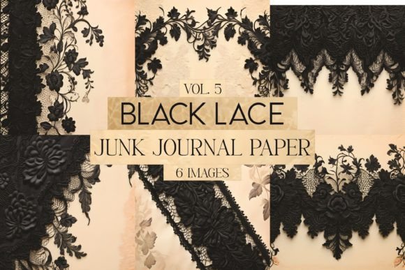 Download Black Lace Junk Journal Paper Vol. 5 - Journal paper Collection