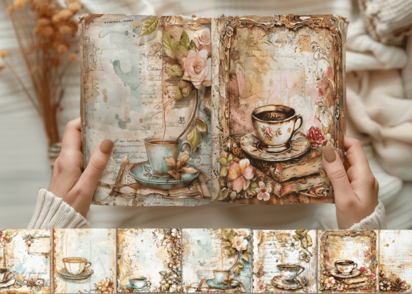 Download Vintage Coffee Junk Journal Paper - Journal paper Collection